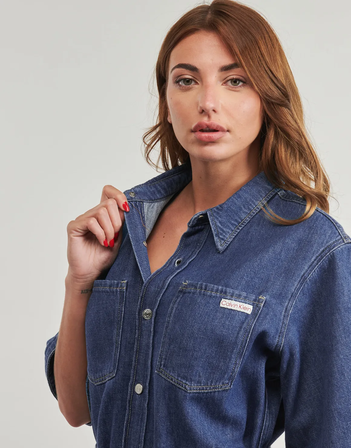 Calvin Klein Jeans - LINEN BOXY BELTED SHIRT DRESS