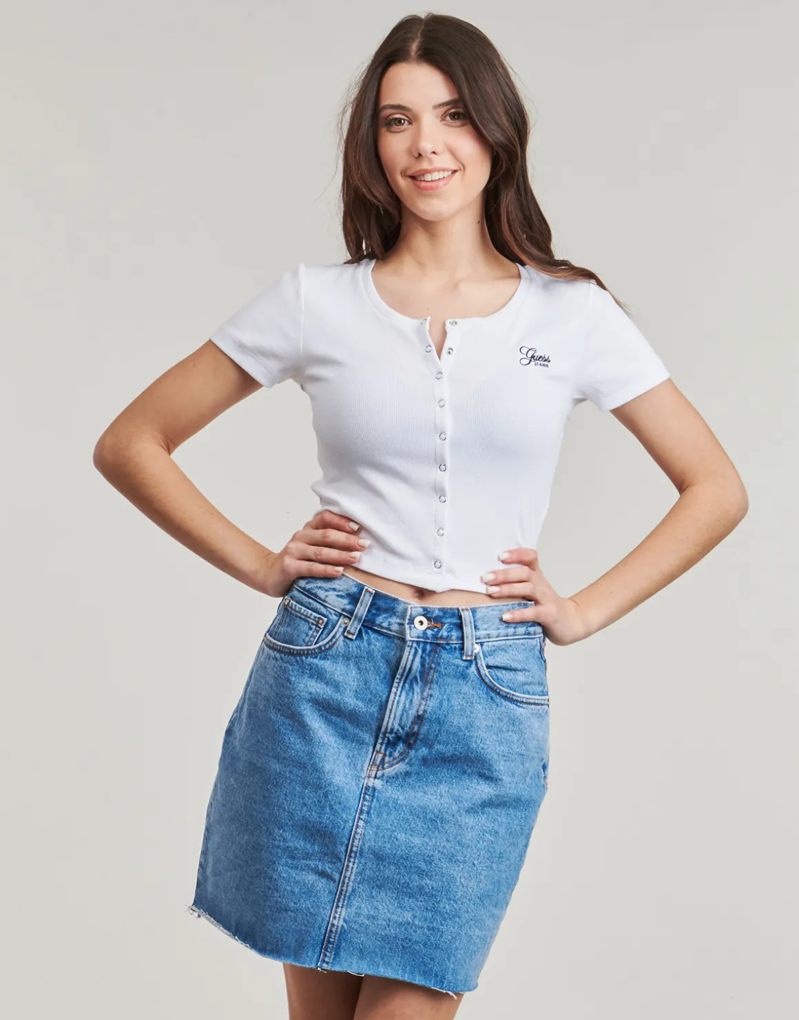 Guess - SL CN SNAP EMBRO SLIM TOP