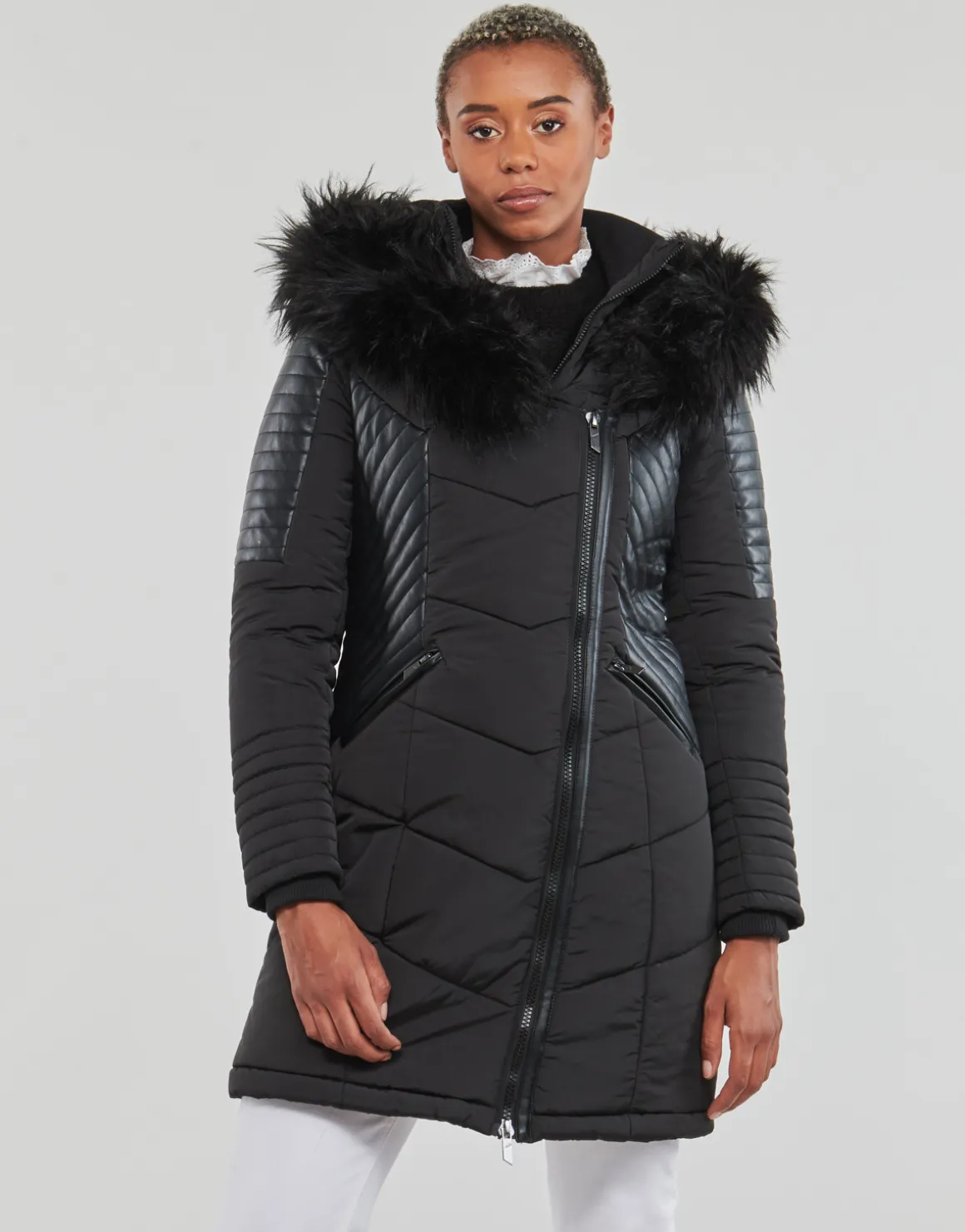 Only - ONLNEWLINETTE FUR HOOD COAT OTW