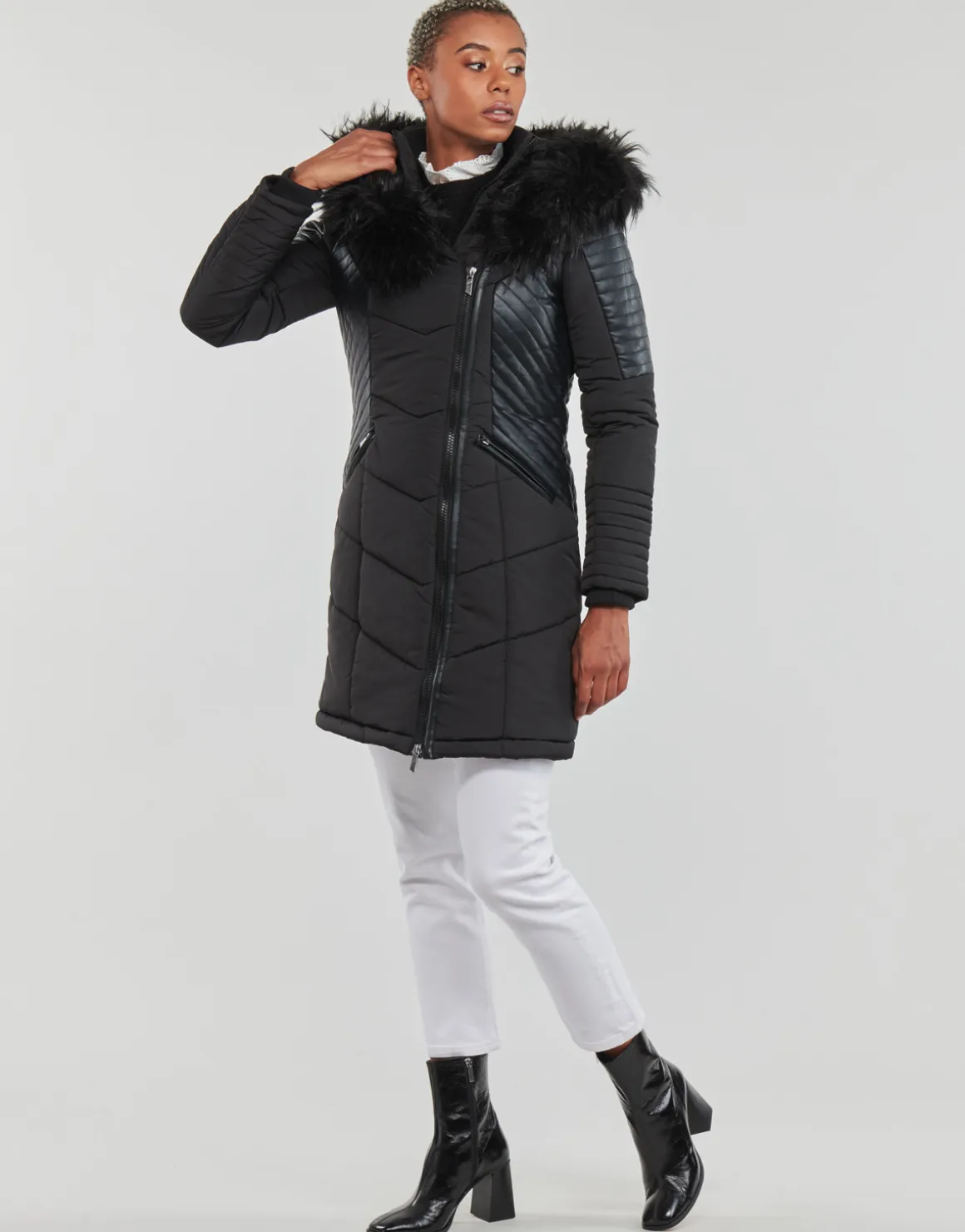 Only - ONLNEWLINETTE FUR HOOD COAT OTW