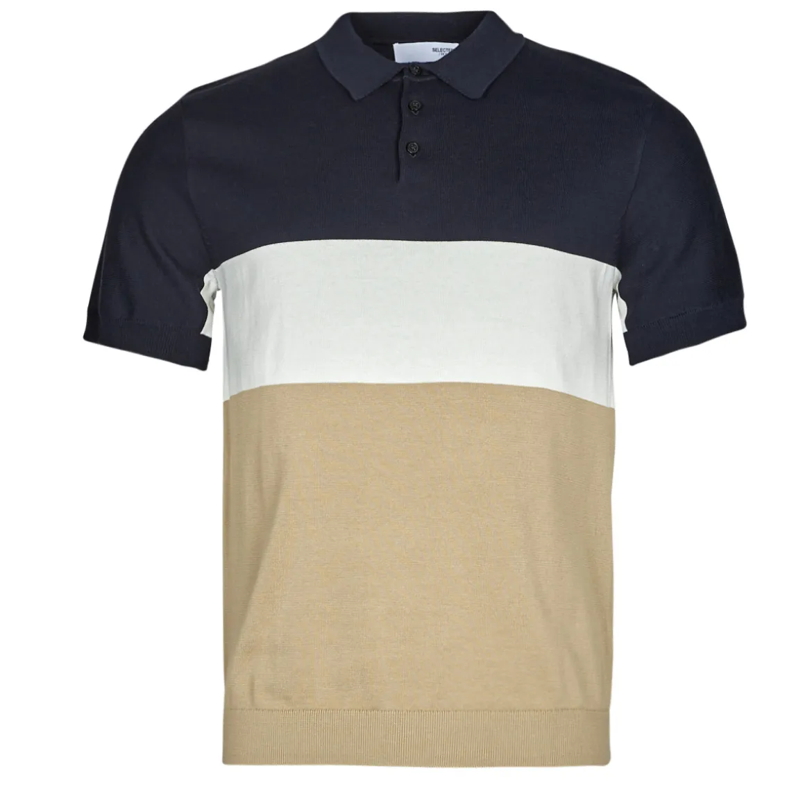 Selected - SLHMATTIS SS KNIT BLOCK POLO B