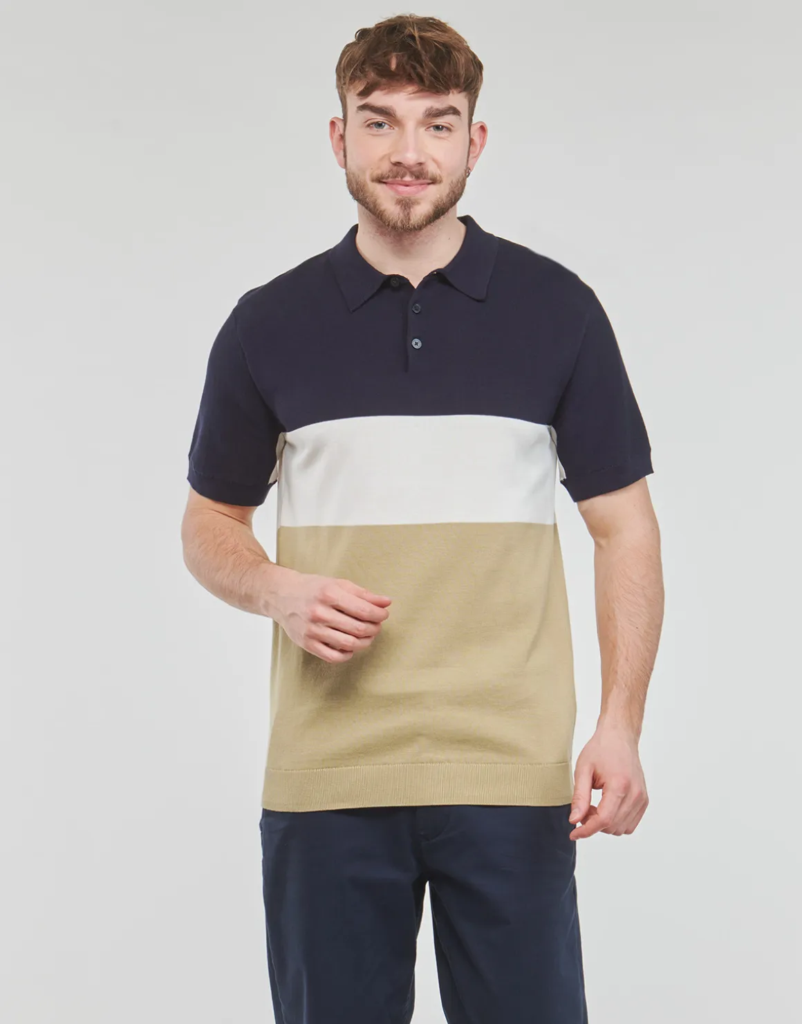 Selected - SLHMATTIS SS KNIT BLOCK POLO B