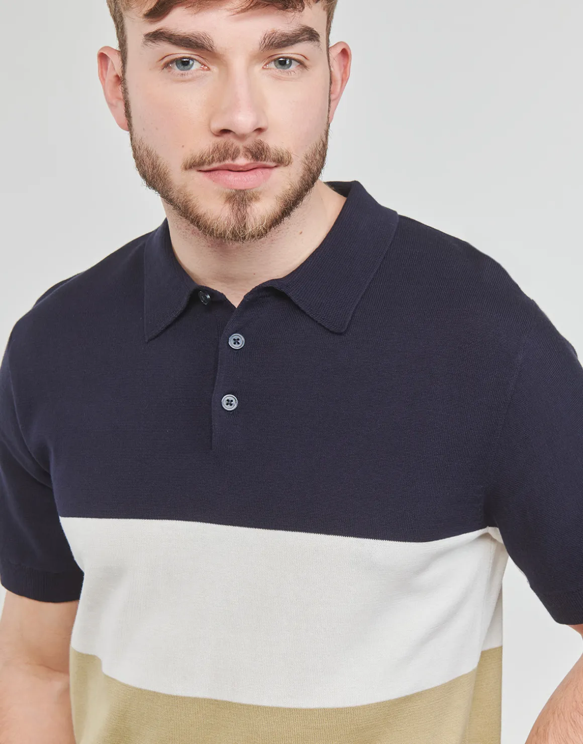 Selected - SLHMATTIS SS KNIT BLOCK POLO B